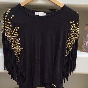 Michael Kors Black Top with Gold Accents